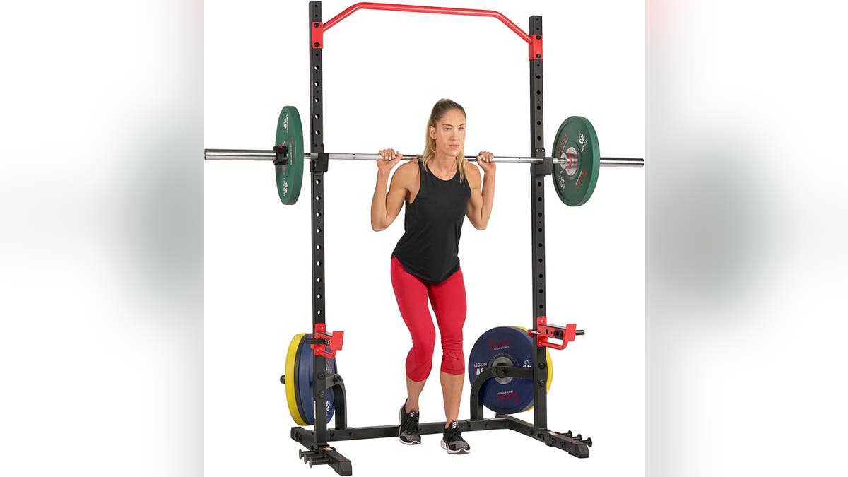 This rack is perfect for a serious workout.