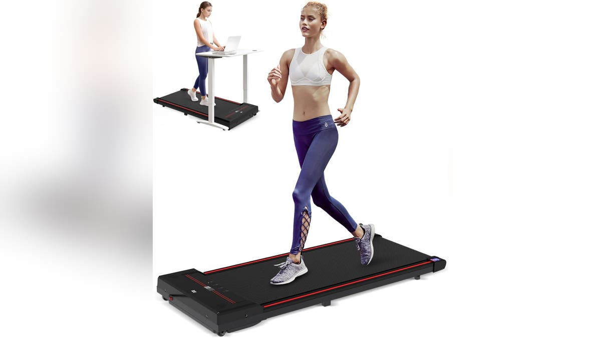 Try walking while working out on this treadmill.