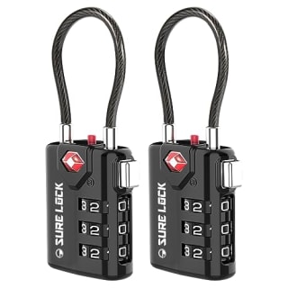 SURE LOCK TSA Compliant Travel Luggage Locks - 2 Pack