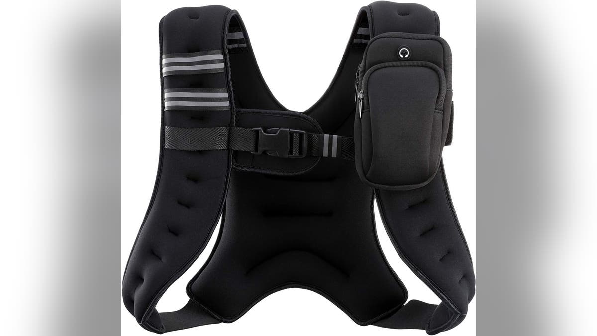 Resistance train with weighted clothing.